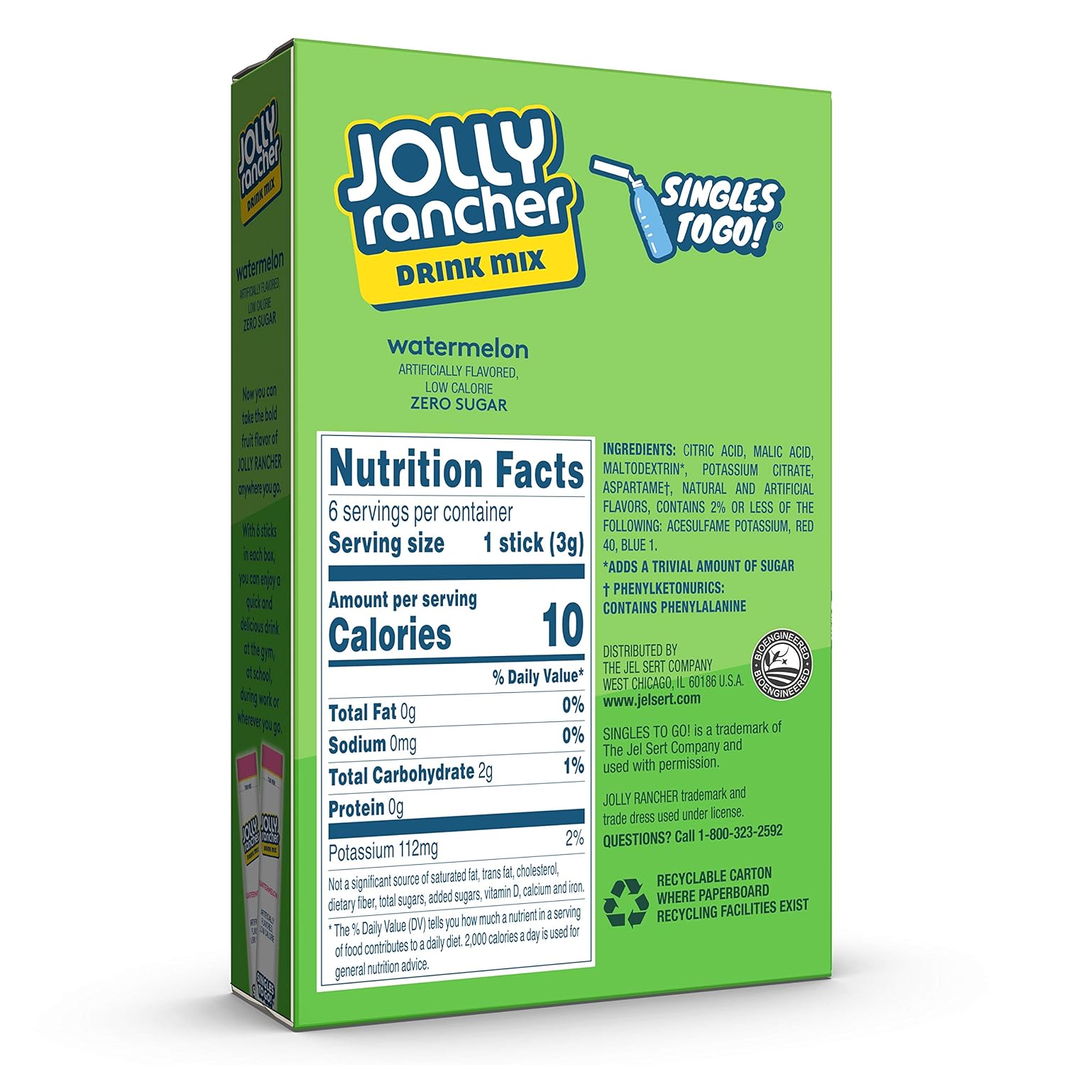 Jolly Rancher Singles To Go Powdered Drink Mix, Green Apple, 72 Total Servings, Sugar-Free Drink Powder, Just Add Water, 0.62 Ounce (Pack of 12) - Image 5
